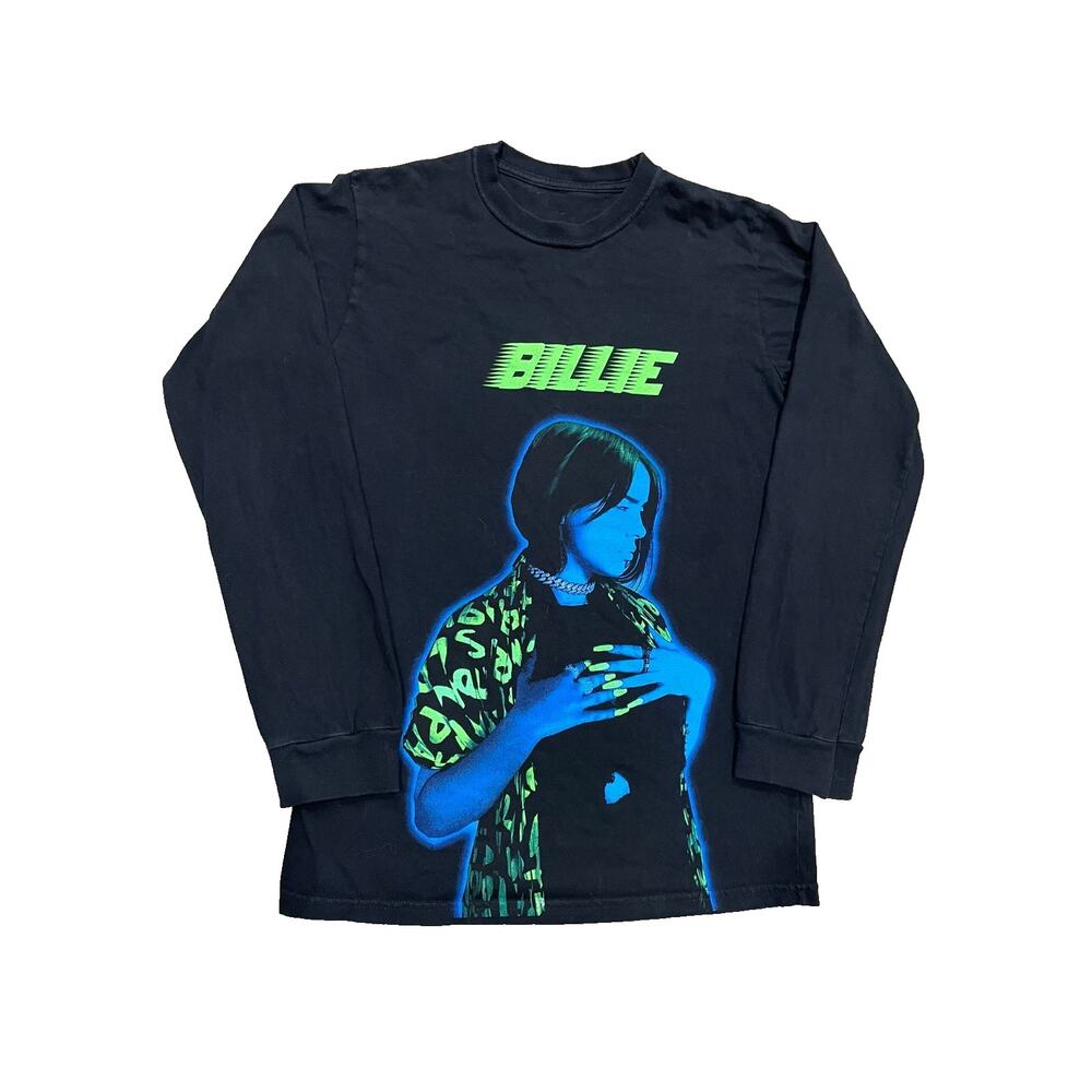 Billie Eilish World Tour 2020 Adult S Long Sleeve Shirt Black Blacklight Graphic